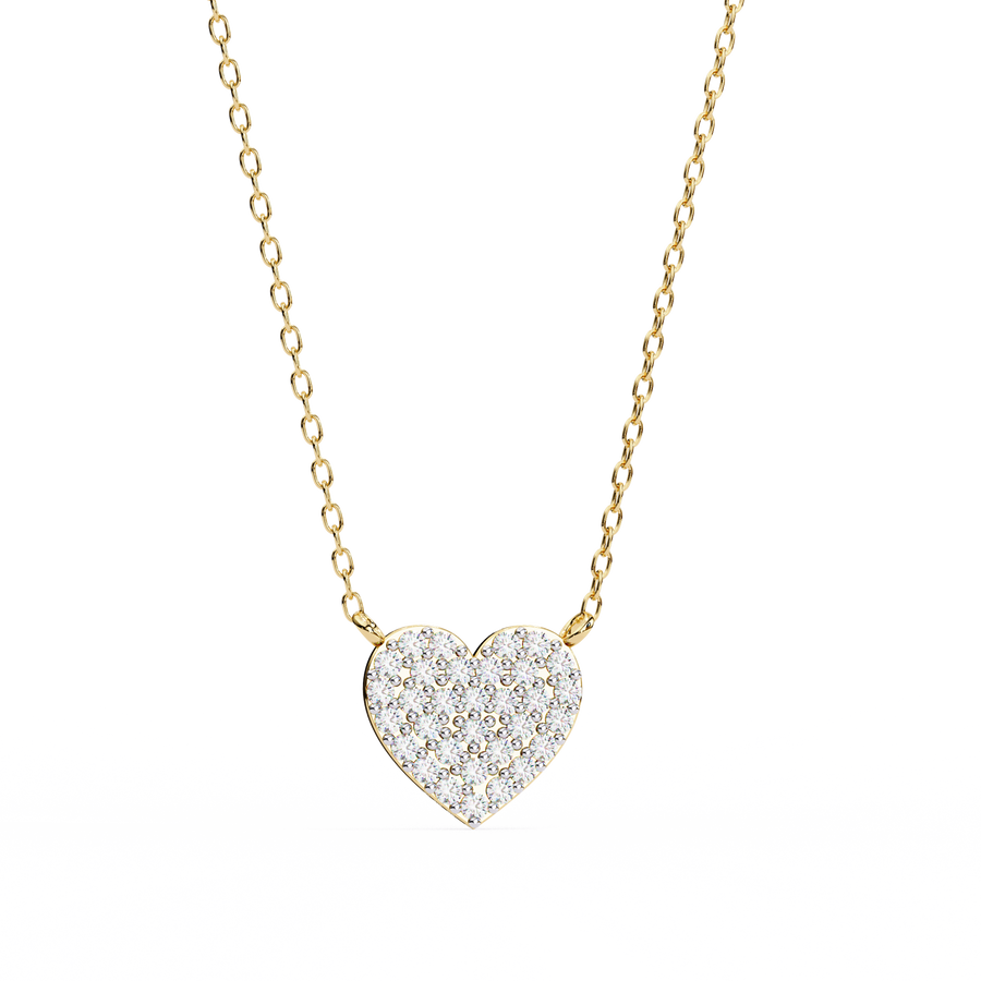 Delicate Rose Gold Pavé Heart Station Necklace | Romantic Fine Jewelry