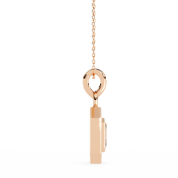 Emerald Cut Diamond Octagonal Halo Pendant Necklace in 18K Yellow Gold with Step-Bezel Frame