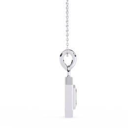 Emerald Cut Diamond Octagonal Halo Pendant Necklace in 18K Yellow Gold with Step-Bezel Frame