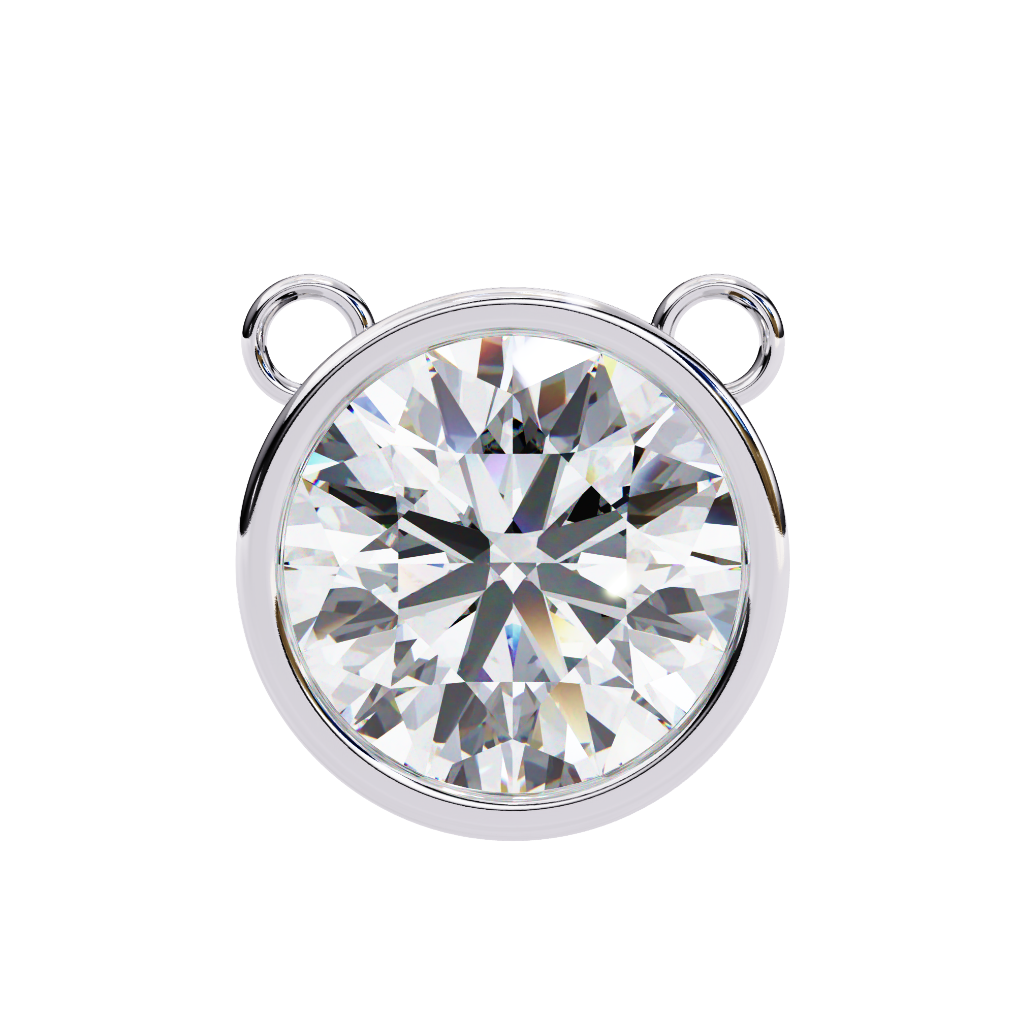 Modern Bezel-Set Round Diamond Necklace, Minimalist Yellow Gold Floating Pendant