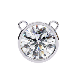 Modern Bezel-Set Round Diamond Necklace, Minimalist Yellow Gold Floating Pendant