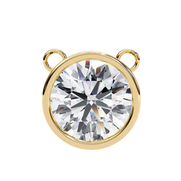 Modern Bezel-Set Round Diamond Necklace, Minimalist Yellow Gold Floating Pendant