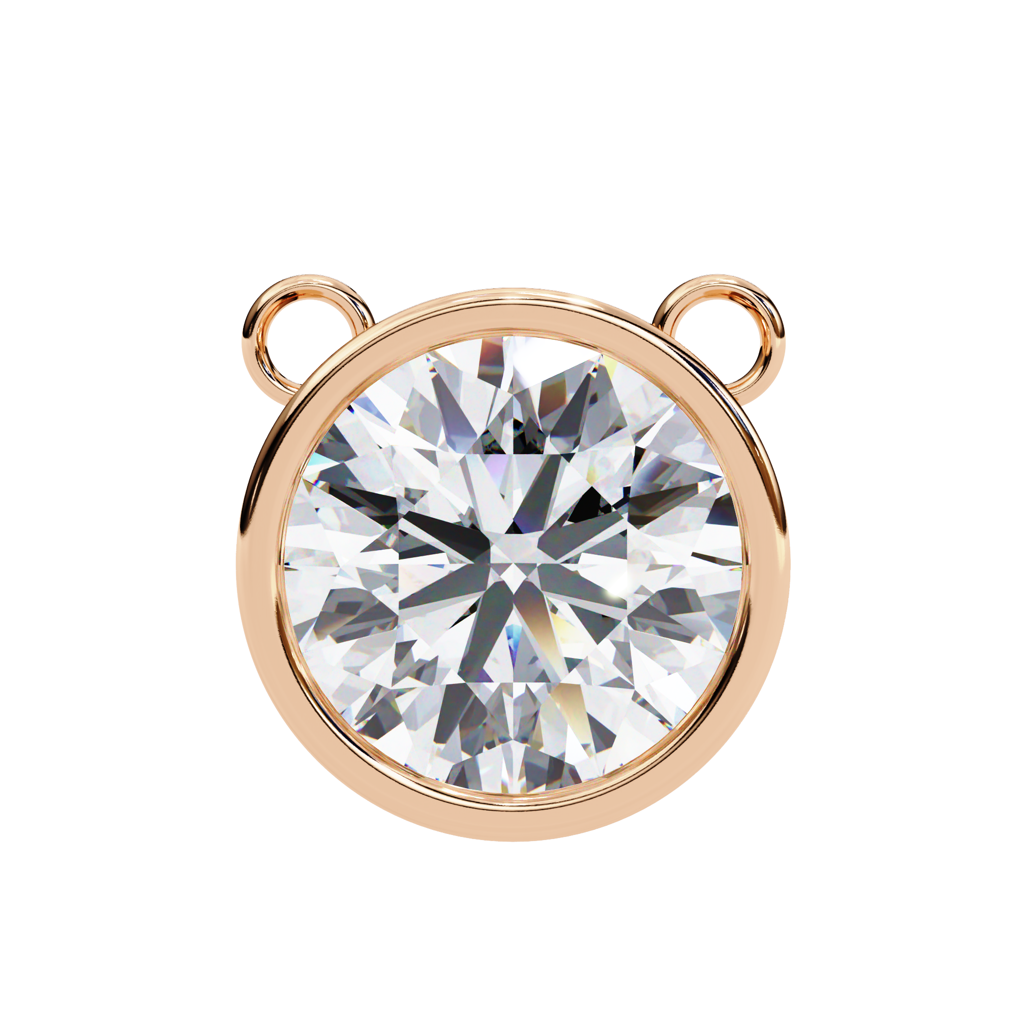 Modern Bezel-Set Round Diamond Necklace, Minimalist Yellow Gold Floating Pendant
