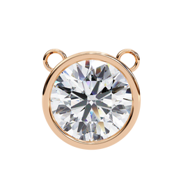 Modern Bezel-Set Round Diamond Necklace, Minimalist Yellow Gold Floating Pendant
