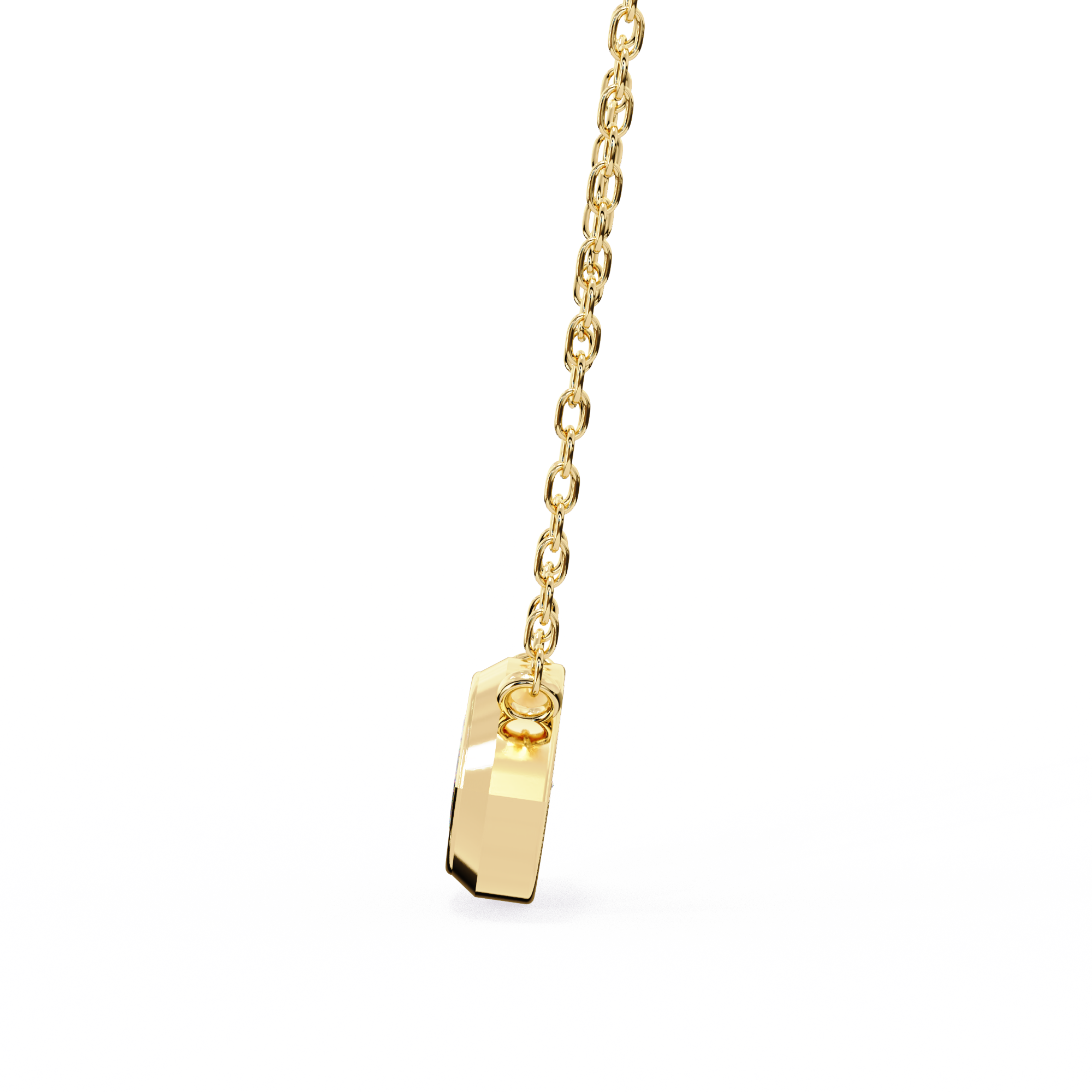 Modern Bezel-Set Marquise Diamond Necklace, Minimalist Horizontal Gold Pendant