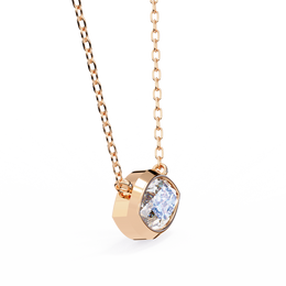 Modern Bezel-Set Marquise Diamond Necklace, Minimalist Horizontal Gold Pendant