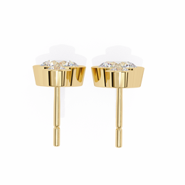 Bezel-Set Double Round Diamond Drop Earrings
