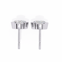Bezel-Set Double Round Diamond Drop Earrings