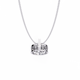 Double Halo Floral Cluster Diamond Pendant Necklace in 14K Yellow Gold with Pavé Bar Bail