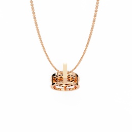 Double Halo Floral Cluster Diamond Pendant Necklace in 14K Yellow Gold with Pavé Bar Bail