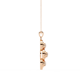 Modernist Past Present Future Diamond Drop Necklace | Concentric Orbit Circle Pendant