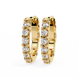 Round Diamond Huggie Hoop Earrings