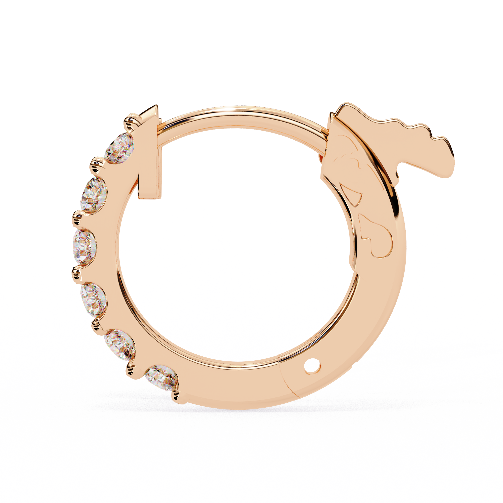 Round Diamond Huggie Hoop Earrings