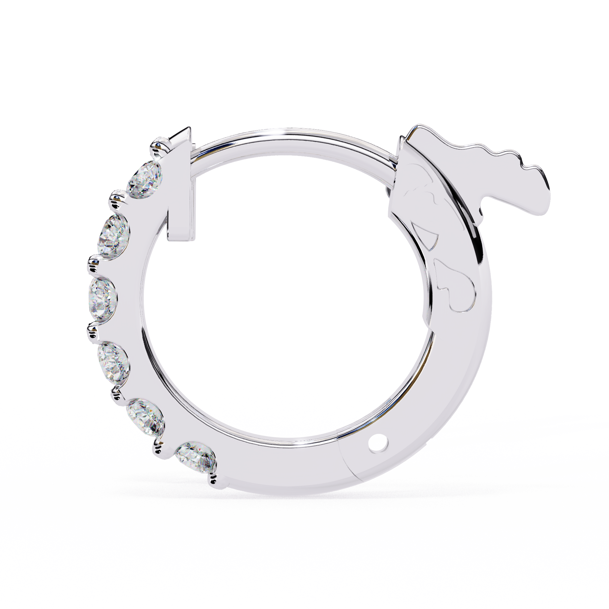 Round Diamond Huggie Hoop Earrings