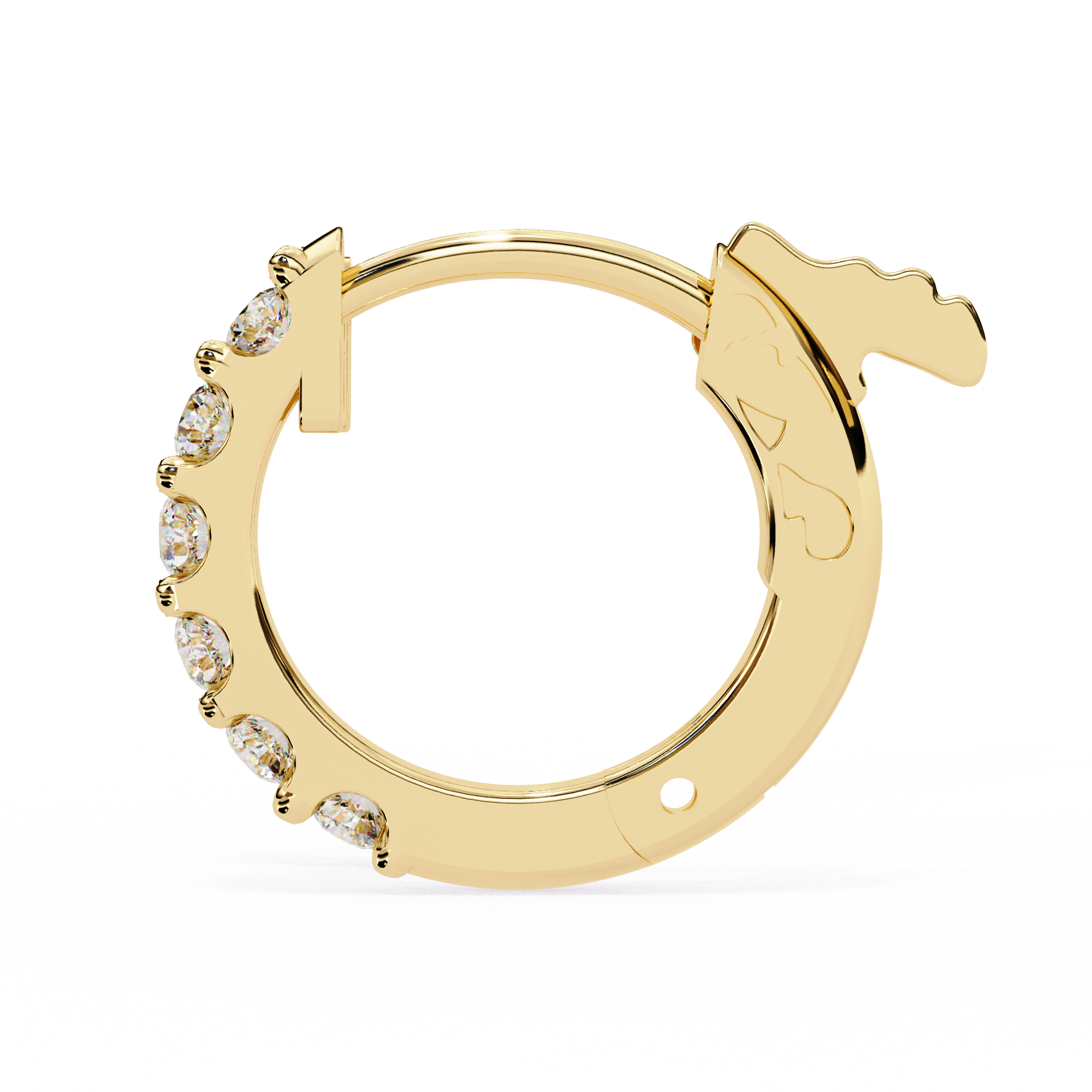 Round Diamond Huggie Hoop Earrings