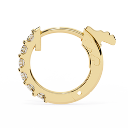 Round Diamond Huggie Hoop Earrings