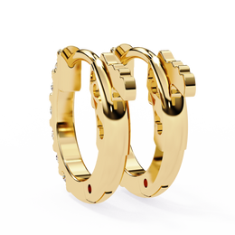 Round Diamond Huggie Hoop Earrings