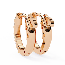 Round Diamond Huggie Hoop Earrings