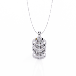 Modernist Past Present Future Diamond Drop Necklace | Concentric Orbit Circle Pendant