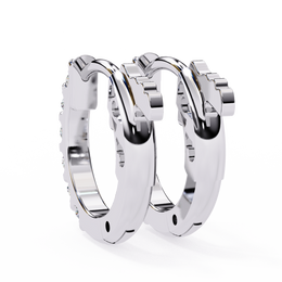 Round Diamond Huggie Hoop Earrings