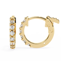 Round Diamond Huggie Hoop Earrings