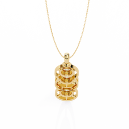 Modernist Past Present Future Diamond Drop Necklace | Concentric Orbit Circle Pendant