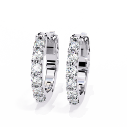 Round Diamond Huggie Hoop Earrings