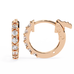 Round Diamond Huggie Hoop Earrings