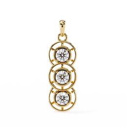 Modernist Past Present Future Diamond Drop Necklace | Concentric Orbit Circle Pendant