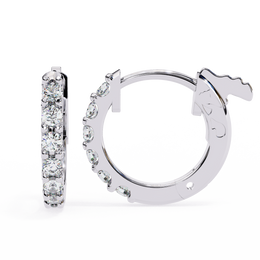 Round Diamond Huggie Hoop Earrings