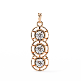 Modernist Past Present Future Diamond Drop Necklace | Concentric Orbit Circle Pendant