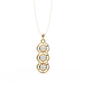 Modernist Past Present Future Diamond Drop Necklace | Concentric Orbit Circle Pendant