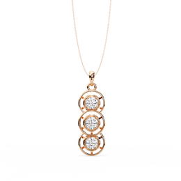 Modernist Past Present Future Diamond Drop Necklace | Concentric Orbit Circle Pendant