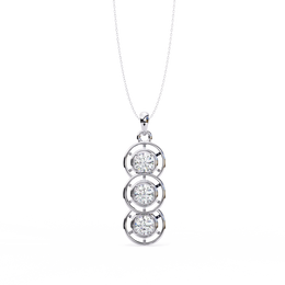 Modernist Past Present Future Diamond Drop Necklace | Concentric Orbit Circle Pendant