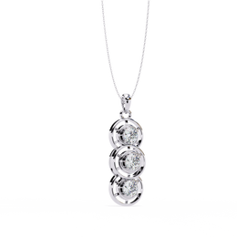 Modernist Past Present Future Diamond Drop Necklace | Concentric Orbit Circle Pendant