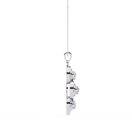 Modernist Past Present Future Diamond Drop Necklace | Concentric Orbit Circle Pendant
