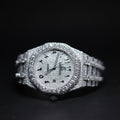 Mens white Gold Plated Moissanite Diamond Watch