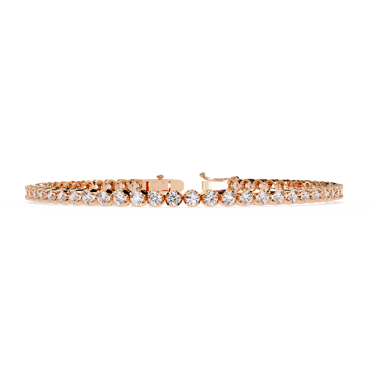 Round Cut Diamond Tennis Bracelet | Sparkling Eternity Link Bracelet for Women