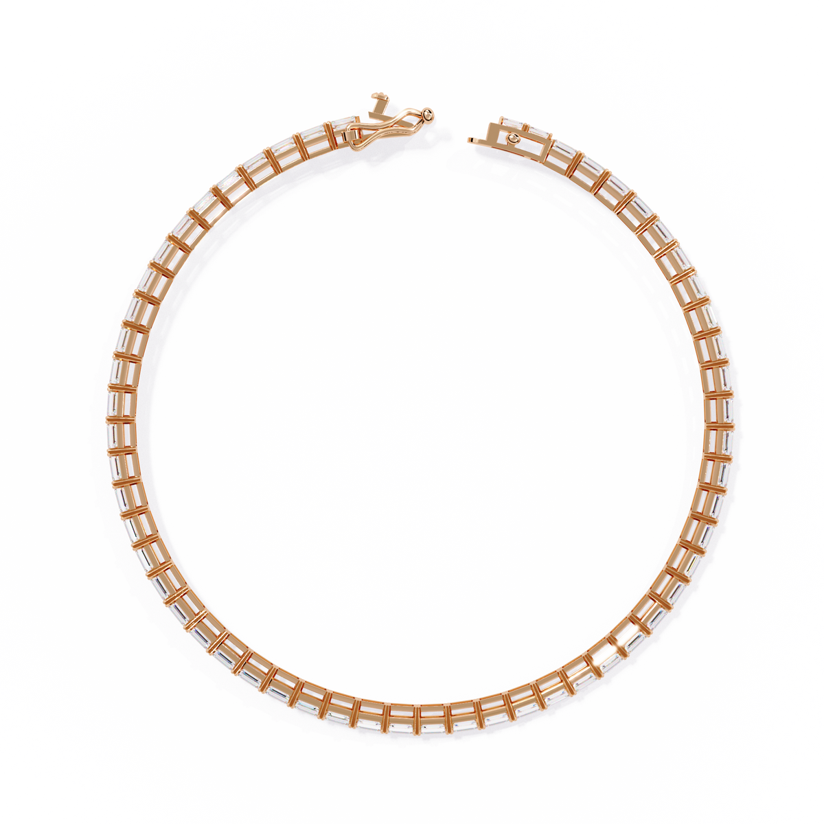 Emerald Cut Diamond Tennis Bracelet | Emerald Geometric Eternity Bracelet for Women