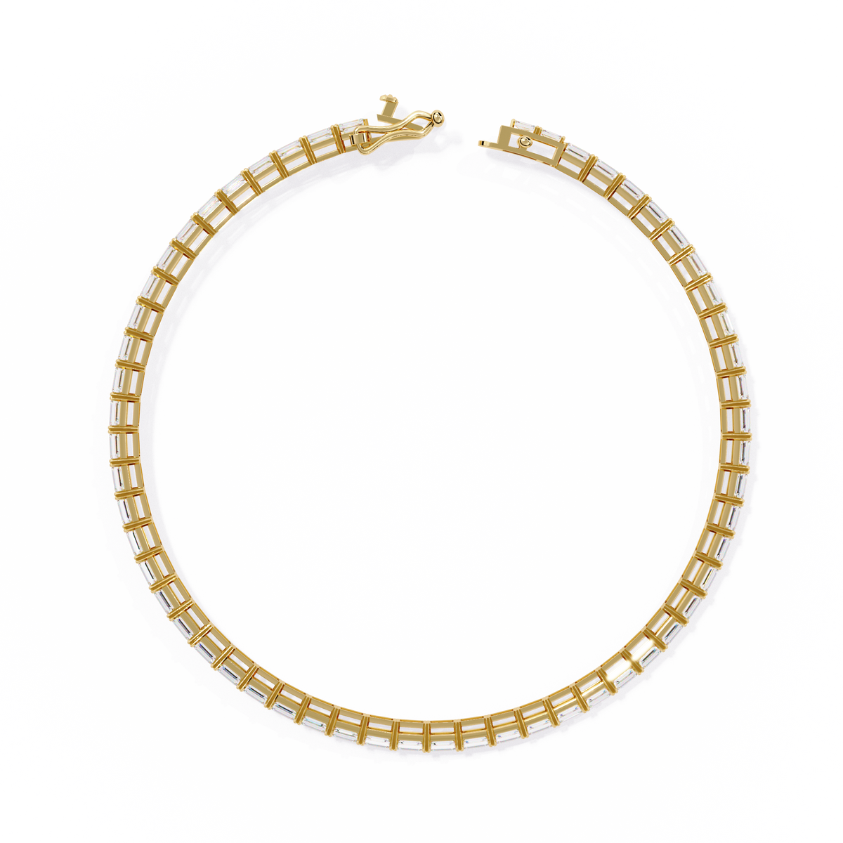 Emerald Cut Diamond Tennis Bracelet | Emerald Geometric Eternity Bracelet for Women