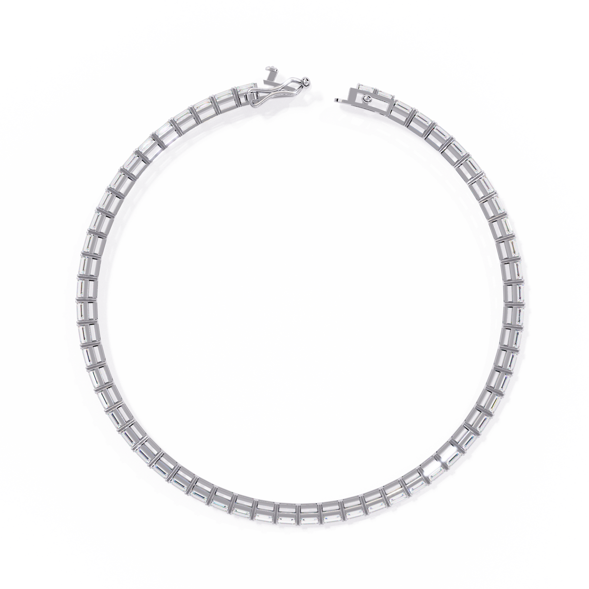 Emerald Cut Diamond Tennis Bracelet | Emerald Geometric Eternity Bracelet for Women