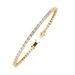 Emerald Cut Diamond Tennis Bracelet | Emerald Geometric Eternity Bracelet for Women