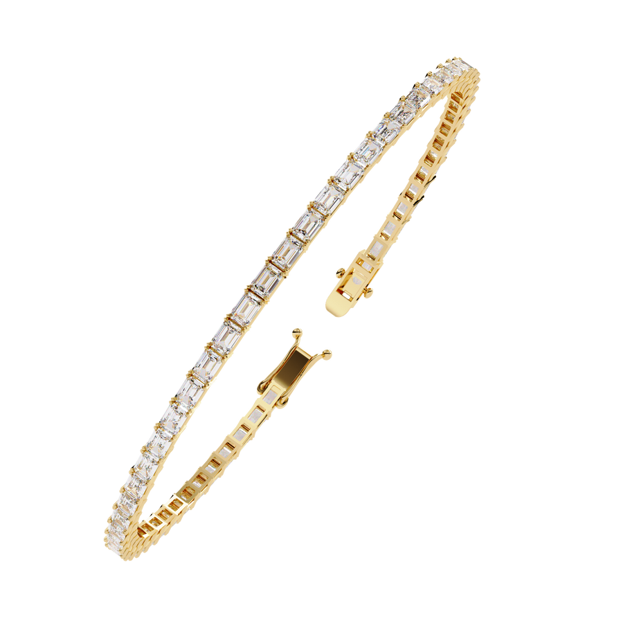 Emerald Cut Diamond Tennis Bracelet | Emerald Geometric Eternity Bracelet for Women