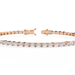 Emerald Cut Diamond Tennis Bracelet | Emerald Geometric Eternity Bracelet for Women