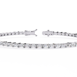 Emerald Cut Diamond Tennis Bracelet | Emerald Geometric Eternity Bracelet for Women