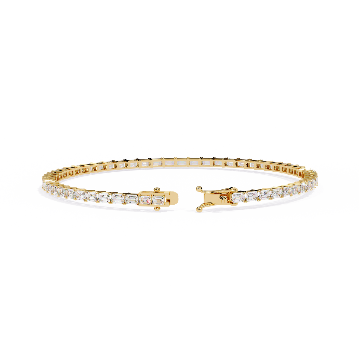 Emerald Cut Diamond Tennis Bracelet | Emerald Geometric Eternity Bracelet for Women