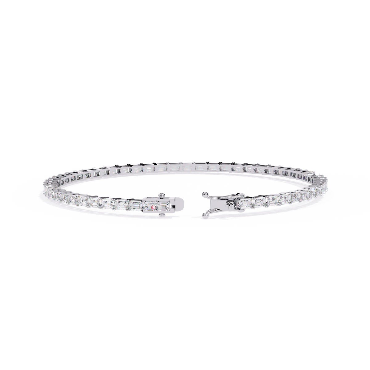 Emerald Cut Diamond Tennis Bracelet | Emerald Geometric Eternity Bracelet for Women