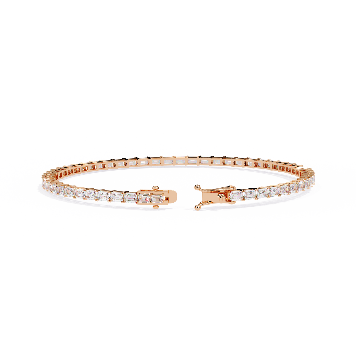 Emerald Cut Diamond Tennis Bracelet | Emerald Geometric Eternity Bracelet for Women