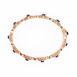 Blue Sapphire & Diamond Infinity Bracelet | Oval Cut Gemstone Twist Link Bracelet for Women