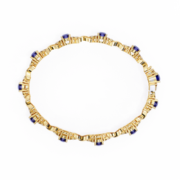 Blue Sapphire & Diamond Infinity Bracelet | Oval Cut Gemstone Twist Link Bracelet for Women